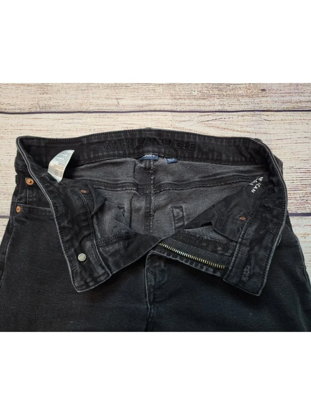 American Eagle Jeans Mens 31x32 Black Slim Straight Airflex+ Denim Casual